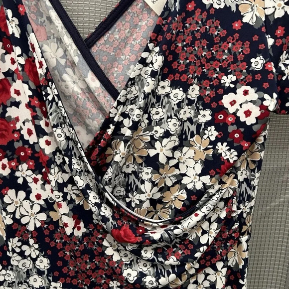 Stitch Fix Womens Kaileigh Amandine Faux Wrap Maroon Floral Knit Dress XL - Picture 9 of 9